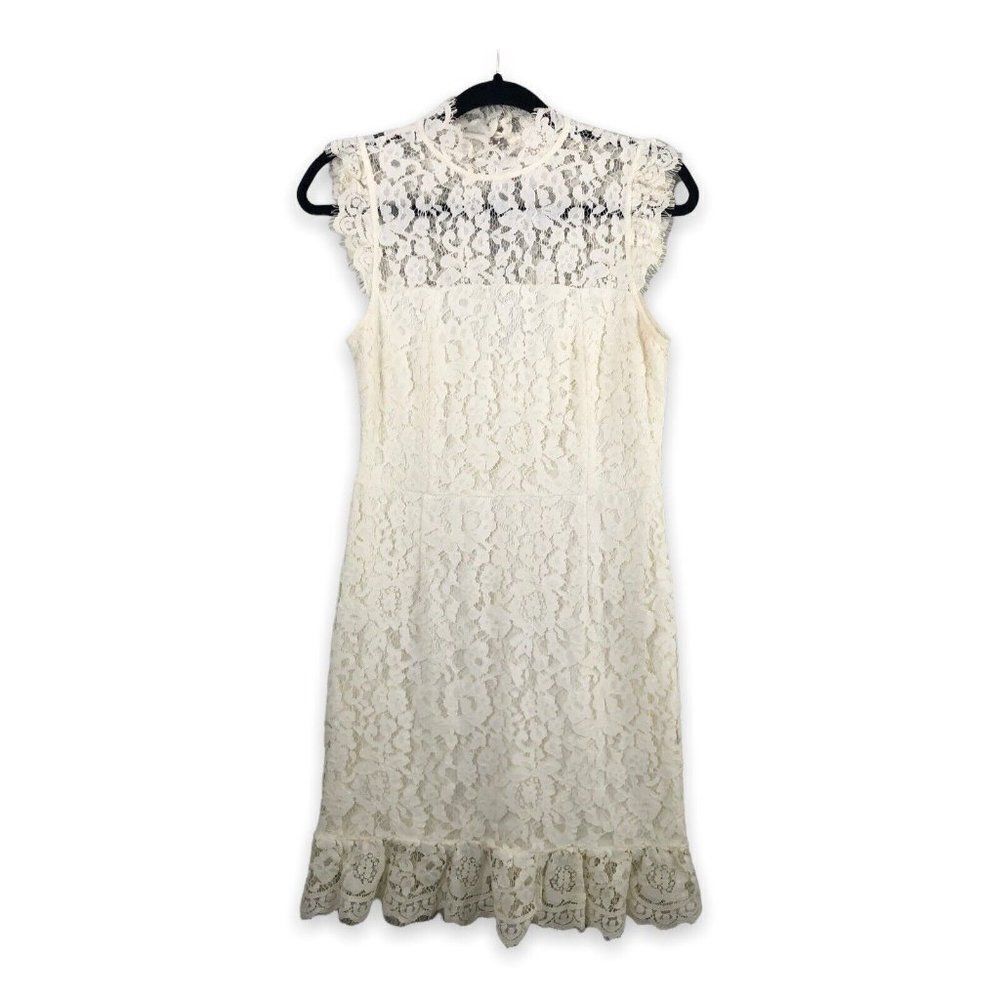 Storia Brianne Size Medium Short‎ Wedding Guest Party Dress Lace White Keyhole